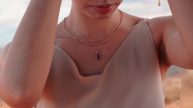 Amethyst Necklace & Earrings Gift Set - Antonia Y. Jewelry
