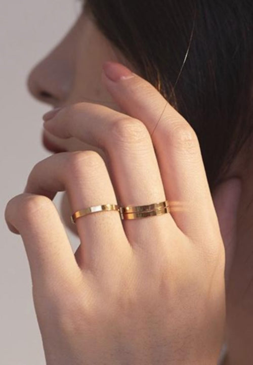 Gold Filled Thick Band Ring - Antonia Y. Jewelry