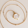 14K Gold Gemstone Station Necklace