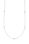 14K Gold Gemstone Station Necklace