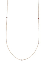 14K Gold Gemstone Station Necklace