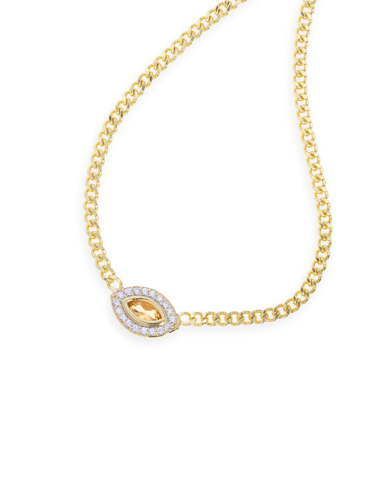 Isha Evil Eye Necklace - Citrine