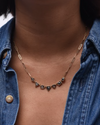 Livia Salt & Pepper Diamond Paperclip Necklace in 14K Gold