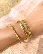 Gold Cuff Braided Bangle