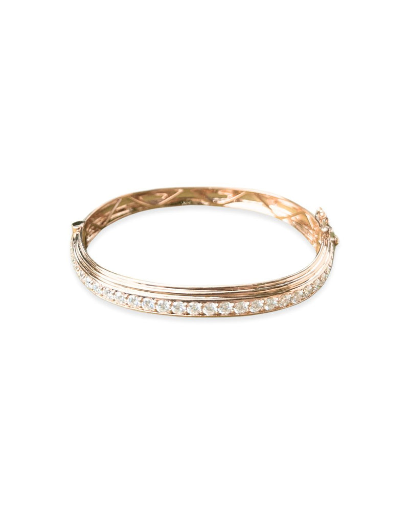 Chunky Moissanite Bangle in 14K Gold