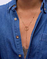 Halo Lariat Necklace in 14K Gold