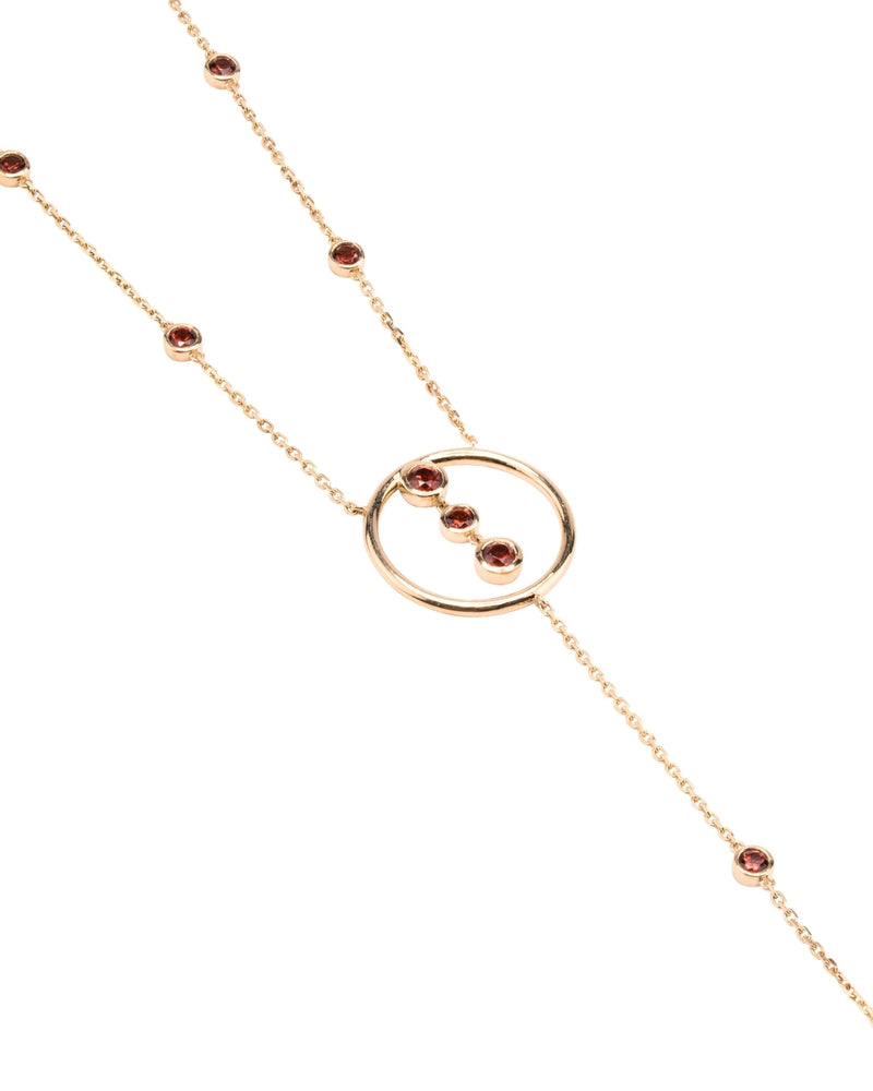 Halo Lariat Necklace in 14K Gold