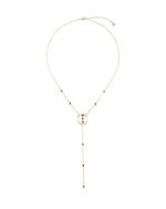 Halo Lariat Necklace in 14K Gold