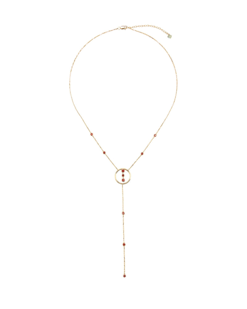 Halo Lariat Necklace in 14K Gold