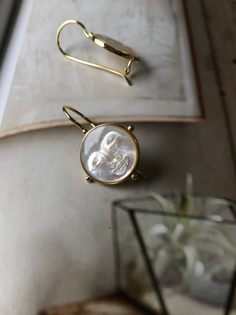 Helene Moon face earrings