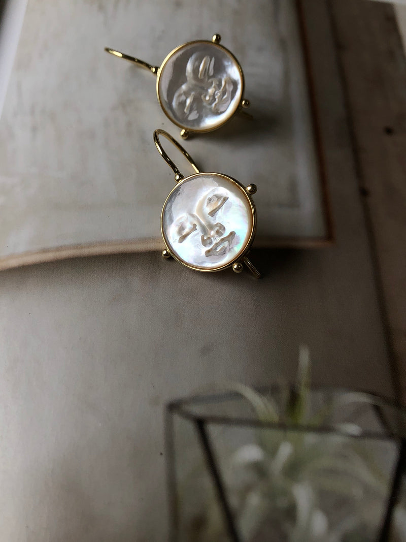 Helene Moon face earrings