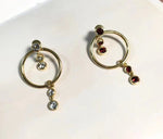 Two-Way Gemstone Hoop Earrings