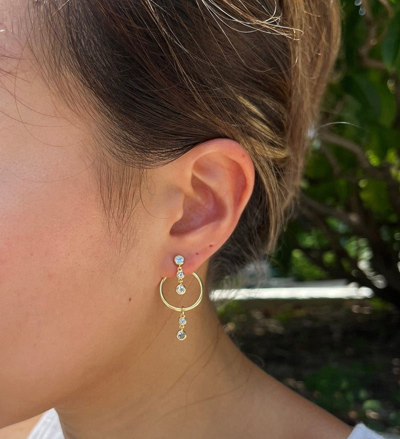 Two-Way Gemstone Hoop Earrings