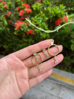 Two-Way Gemstone Hoop Earrings