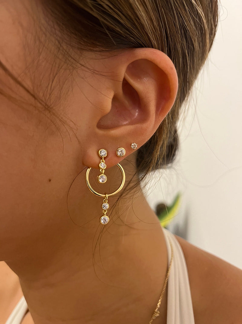 Two-Way Gemstone Hoop Earrings