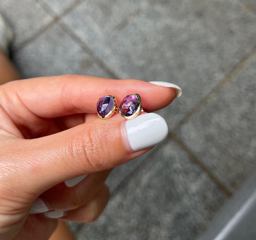 14K Amethyst Studs