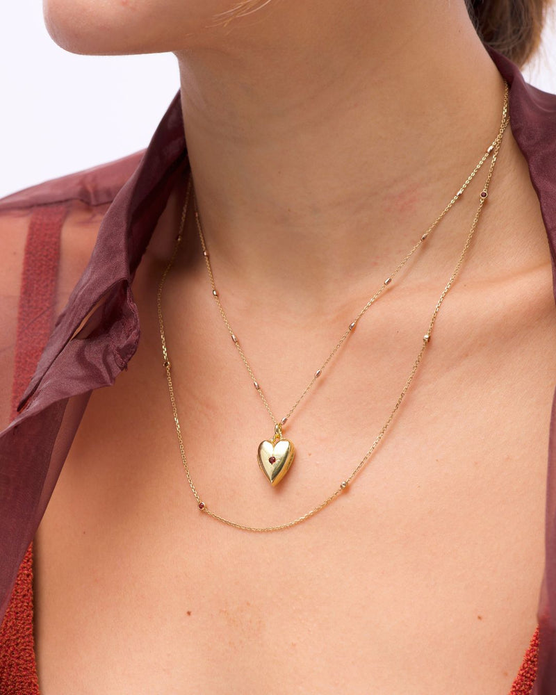 Laina Gemstone Station Necklace in 14K Gold