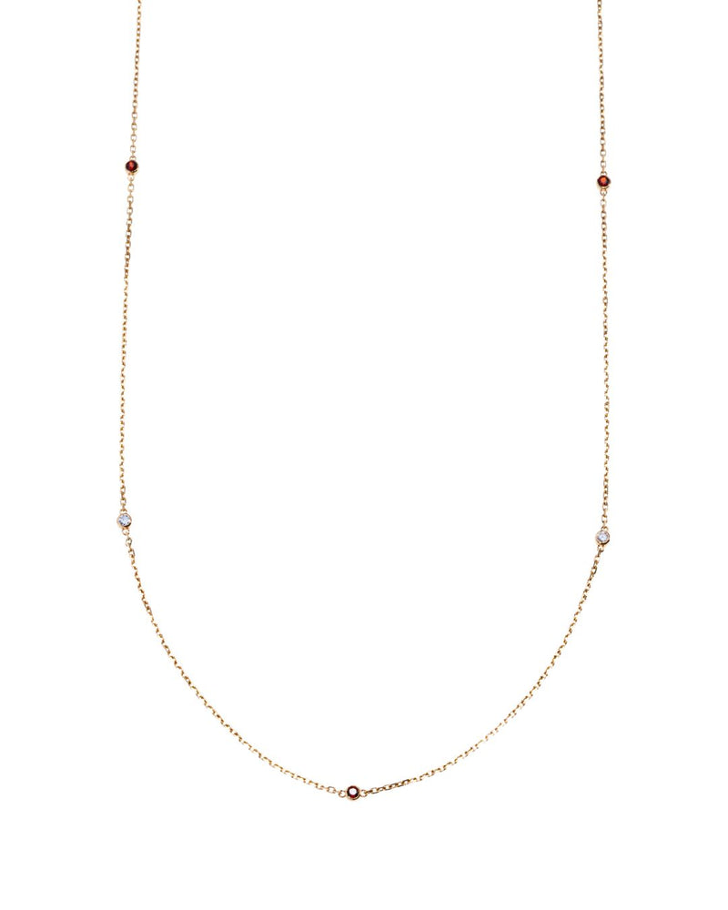 Laina Gemstone Station Necklace in 14K Gold