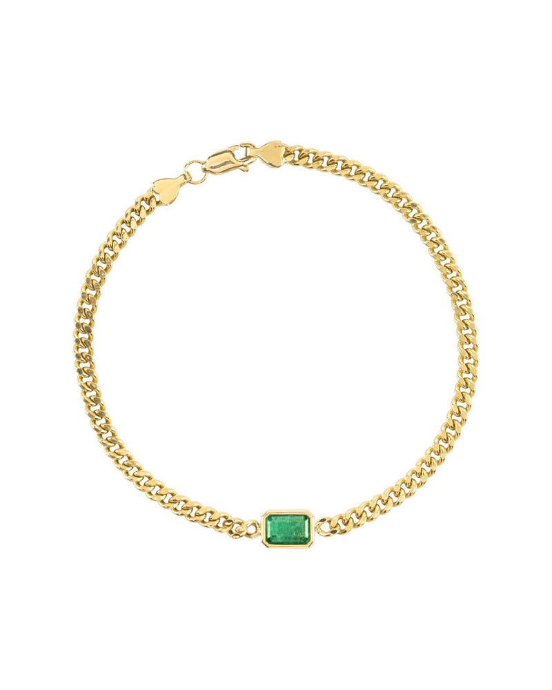 Lux Natural Emerald Bracelet in 18K Gold