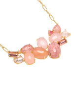 Pink Gemstone Cluster Necklace