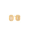 Rectangle Moissanite Earring Studs in 14K Gold