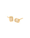 Rectangle Moissanite Earring Studs in 14K Gold