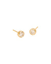 Round Moissanite Earring Studs in 14K Gold