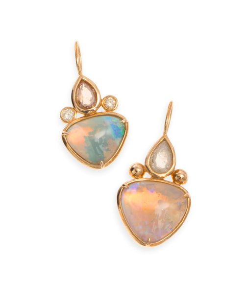 Skye Australian Opal Diamond Charm in 9K Gold - Antonia Y. Jewelry