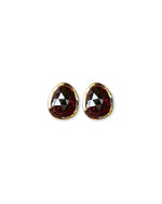 Gemma Garnet Studs in 14K Gold