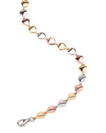 Trinity 3-tone Heart Bracelet