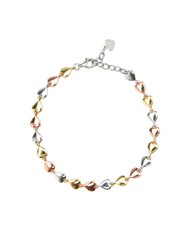 Trinity 3-tone Heart Bracelet