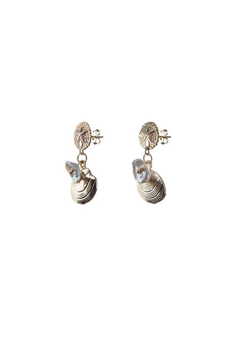 Olivia Shells & Fresh Water Pearls Earrings - Antonia Y. Jewelry
