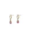 Raw Pink Rhodochrosite Gold Studs - Antonia Y. Jewelry