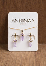 Amethyst Necklace & Earrings Gift Set - Antonia Y. Jewelry