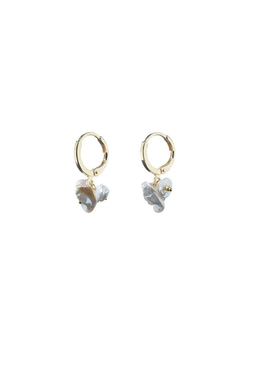 Dainty Pearly Hoops - Antonia Y. Jewelry