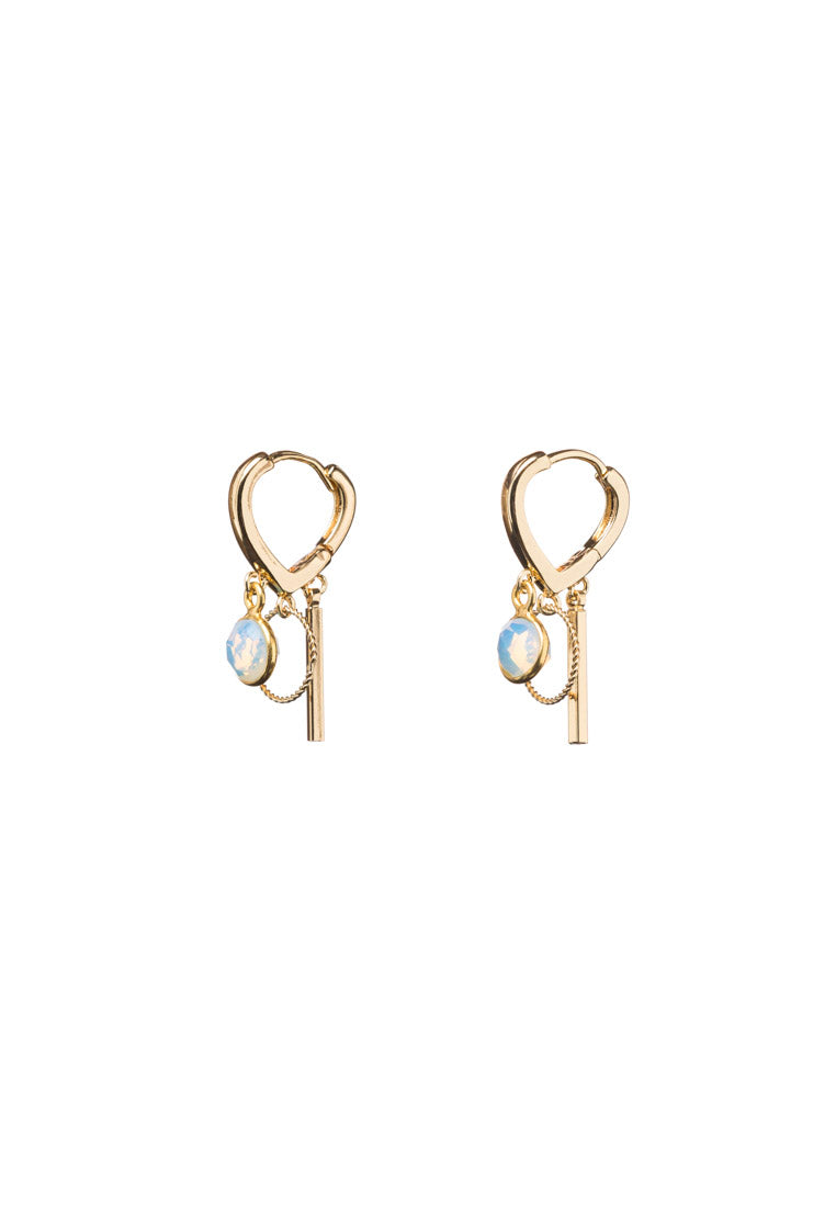 Trisha Opalite Gold Hoops - Antonia Y. Jewelry
