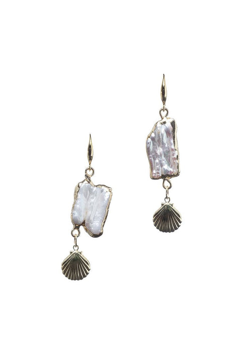 Mother of Pearl & Seashell Earrings - Antonia Y. Jewelry