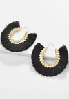 Loretta Tassel Fringe Earrings - Onyx - Antonia Y. Jewelry
