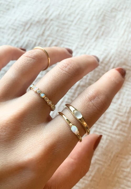 Dainty Opal Eternity Ring - Antonia Y. Jewelry