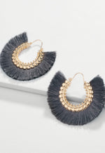 Loretta Tassel Fringe Earrings - Gunmetal - Antonia Y. Jewelry