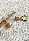 Elevated Sunstone Gold Hoops - Antonia Y. Jewelry