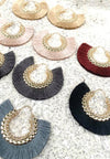 Loretta Tassel Fringe Earrings - Champagne - Antonia Y. Jewelry