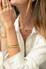 Minimalist Gold Twist Bangle - Antonia Y. Jewelry